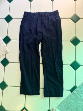 GAP Women's Navy Cropped Elastic Waist Pants